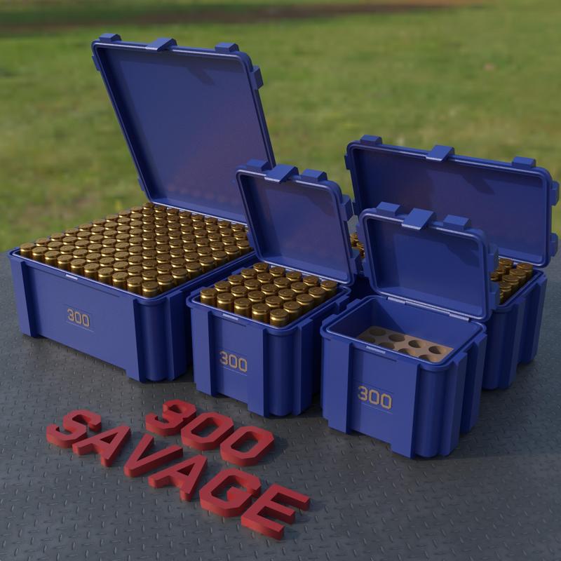 ABOX AMMO BOX 300 Savage AMMUNITION STORAGE 20/25/50/100 ROUNDS CRATE ORGANIZER 300savage