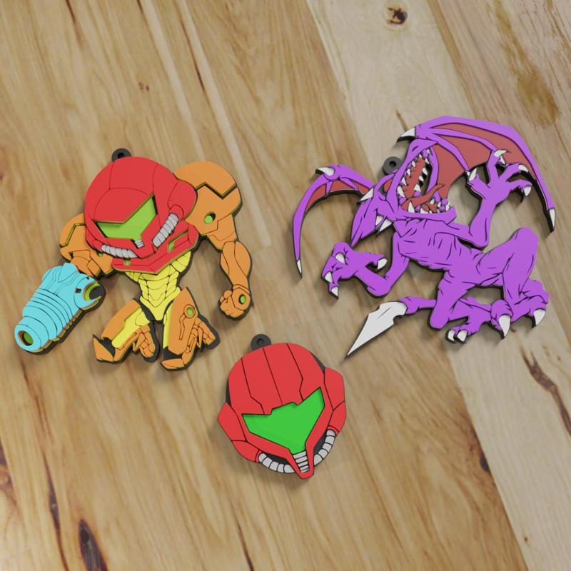 PACK 3 METROID KEY RINGS (STL AND 3MF)