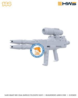 144WS-006ADT HBR I Dual Barrels (Telescopic Sight). 3D Printed Beam Rifle for HG Model Kits.