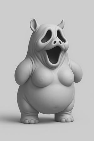 Hippo Ghost Figurine – Halloween STL