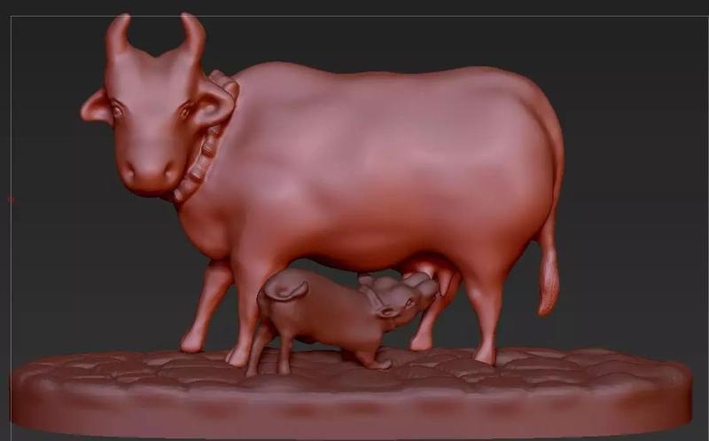 cow small litle cow eating milk