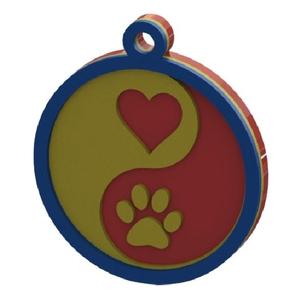 YingYang Love My Dog keychain- 3D Layered Keychain*.