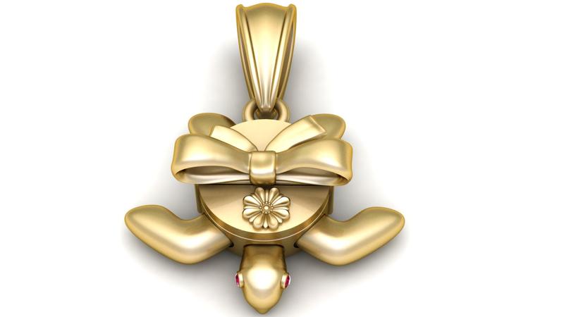 Golden Turtle Pendant