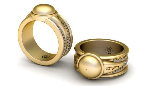 Luxor Dome Ring - 3D Printable Gold Ring Model