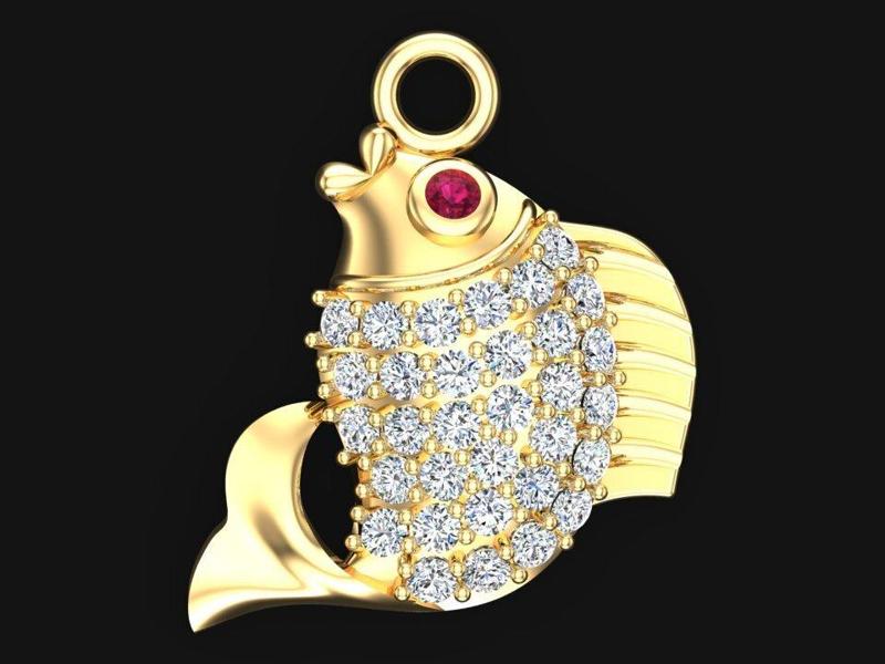 Carp pendant - Fish pendant - Womens pendants - N1034