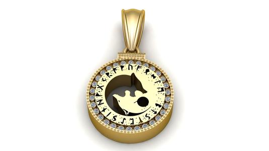 Mystic Round Gold Pendant