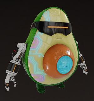 Cyberpunk Avocado – Futuristic 3D Model 🥑🤖