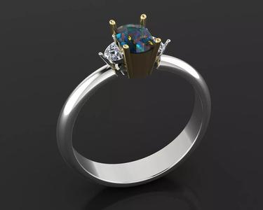 Trellis 3 STONE Engagement Ring 3dmodel 3D print model