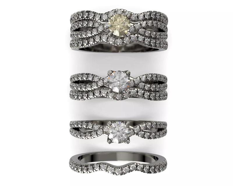 Twin Engaged and Wedding Ring