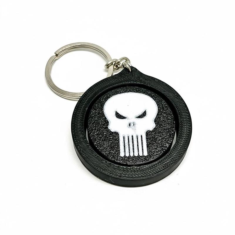 Punisher Rotating Fidget Keychain