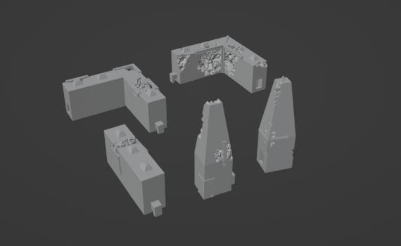 Gaslands Interlocking Arena Walls Set Five