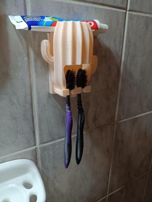 Cactus brush holder