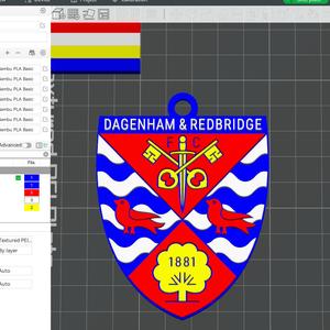 National League Dagenham and Redbridge keychain badge color printable and renderable
