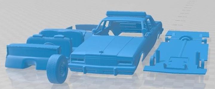 Chevrolet Caprice Sheriff 1978 Police Printable Car