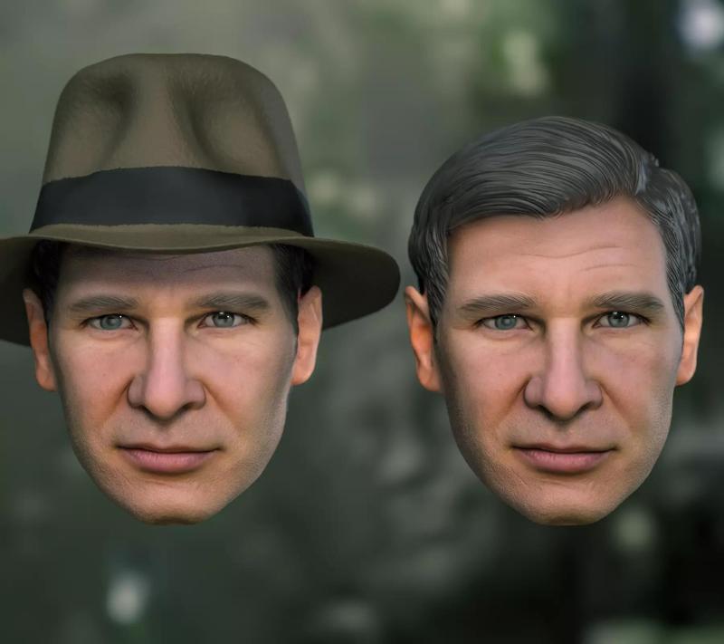 Indiana Jones young Harrison Ford Head Headsculpt