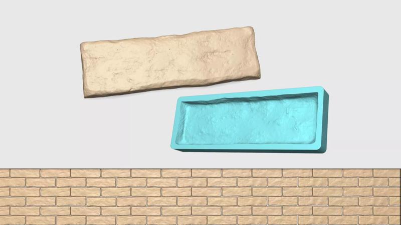 Wall Brick Molding - 04 Bricks Molds Decor
