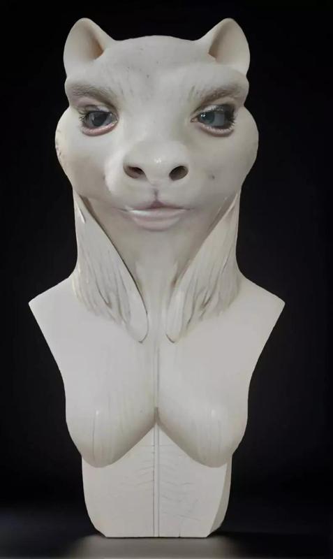 Mongoose Head Bust 3D Model - STL Printable Wildlife Sculpture