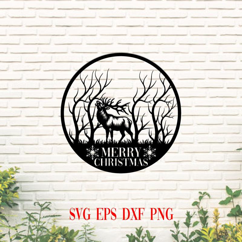 Custom Merry Christmas Metal Hang Sign