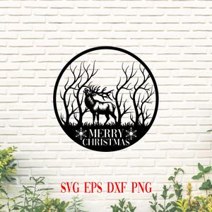 Custom Merry Christmas Metal Hang Sign