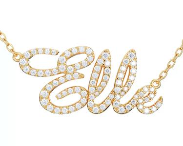 Elle Diamond Set  Jewelry Font Necklace Pendant Design- EDS-A
