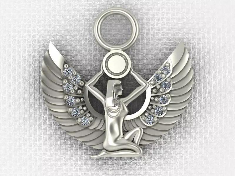 Pharaonic Cleopatra egyptian goddess with wings