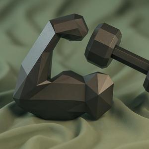 Low‑Poly Arm with Dumbbell – Gym Decor STL
