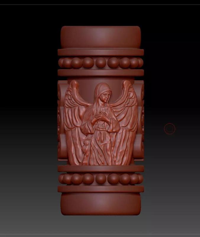 Sharm tube Guardian Angel on leather rope 3D print model