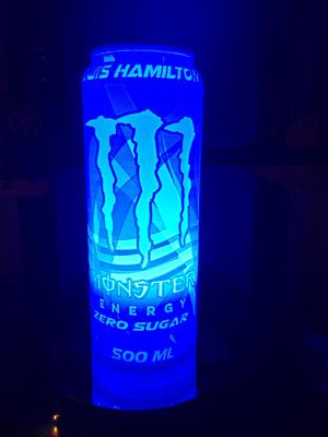 LAMPE LITHOPHANIE CANETTE MONSTER ENERGY lewis hamilton zero sugar