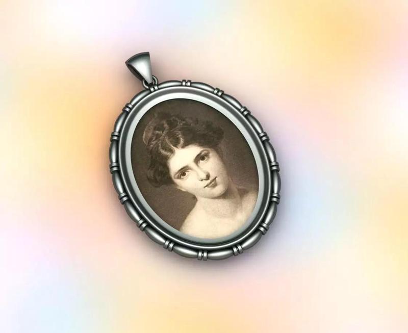 antique frame necklace2 3d modelling printer