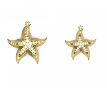 Starfish pendant necklace and earrings