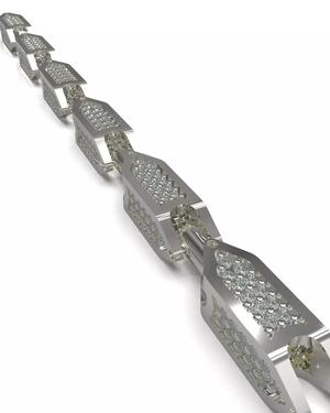 Necklace chainlink with gems v6
