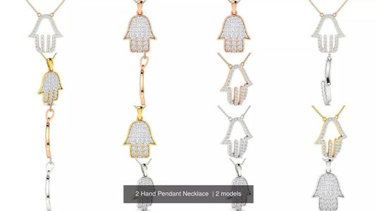 2 Hand Pendant Necklace  3D Model Collection