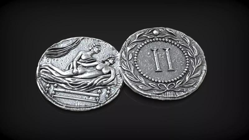 Spintria Rare Ancient Roman Token Antique Coin Number II