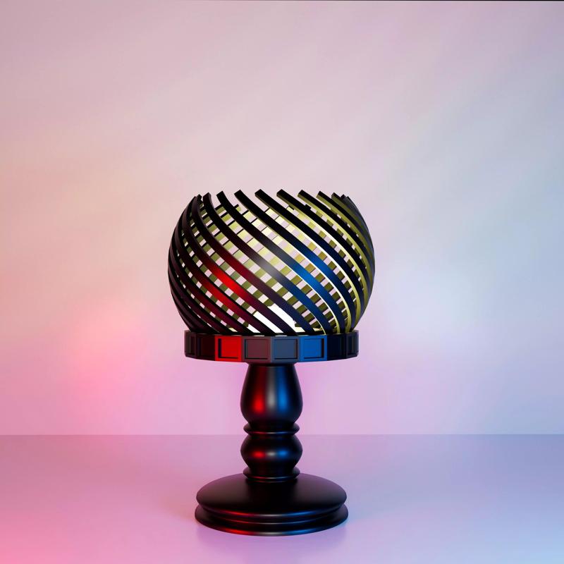 Elegant 3D-Modeled Lamp Stand - Perfect for Battery Bulbs