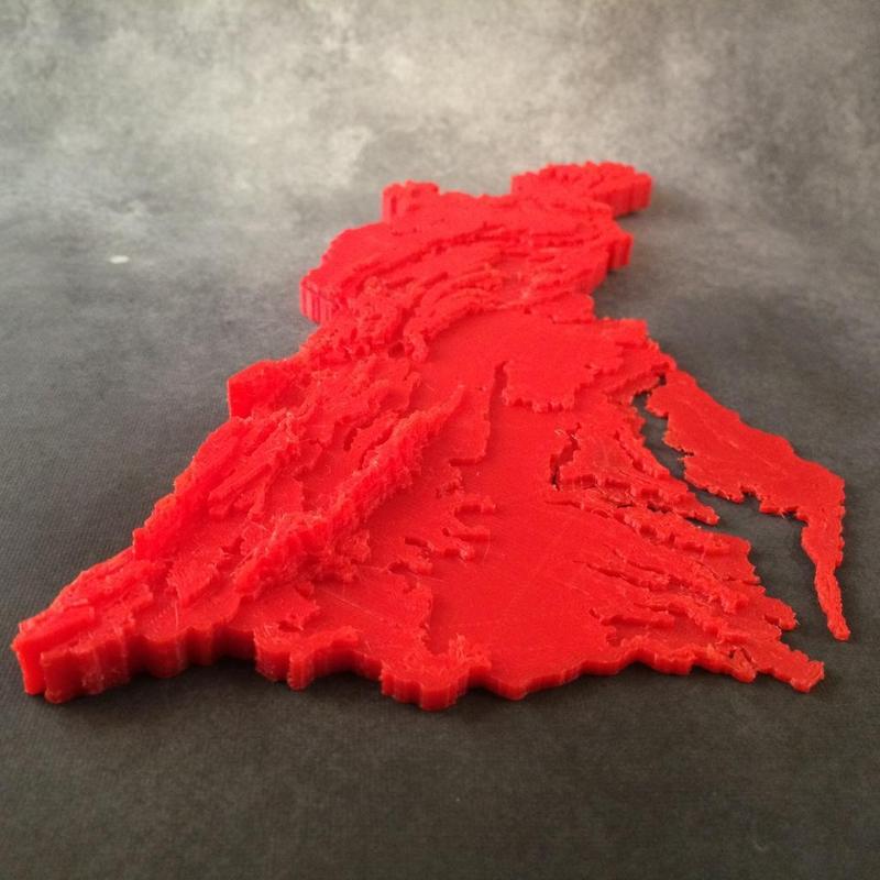 Chesapeake Bay Watershed Contour Map