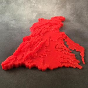 Chesapeake Bay Watershed Contour Map