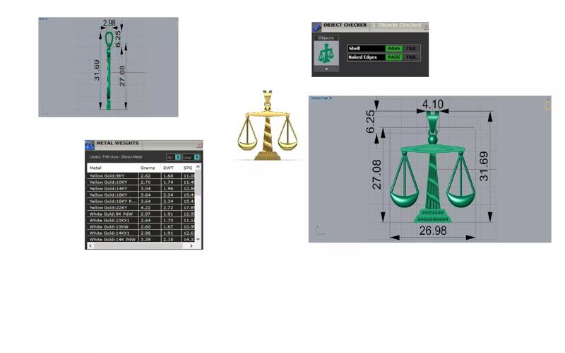 Yellow Gold Scale Pendant A Symbol of Justice and Balance gp0482