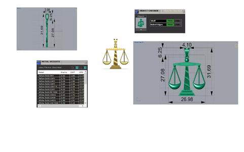 Yellow Gold Scale Pendant A Symbol of Justice and Balance gp0482