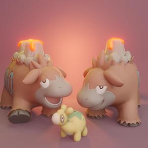 Pokemon - Numel and Camerupt