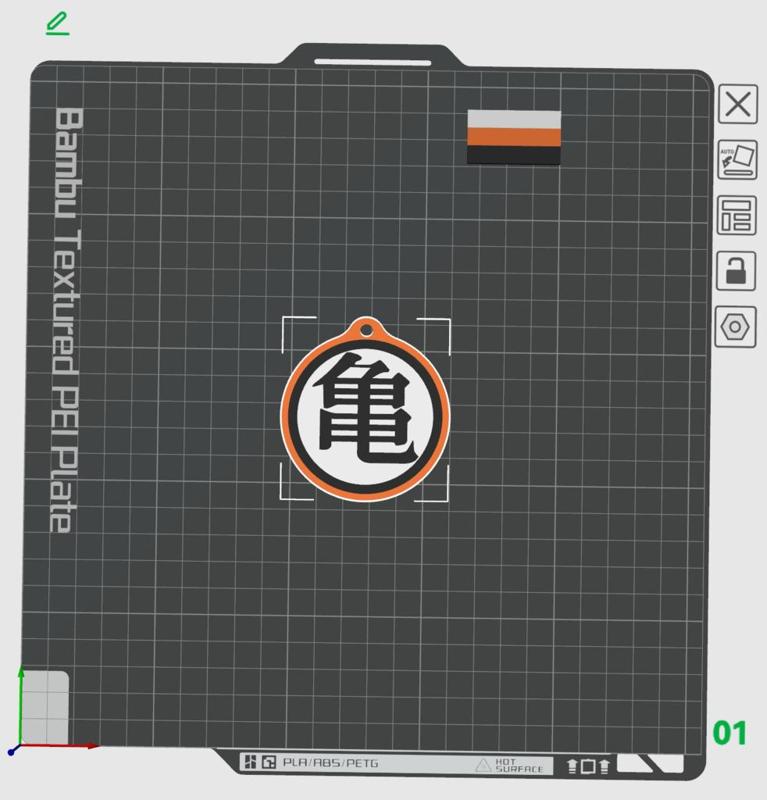 Muten Roshi/Kame Sennin logo keychain