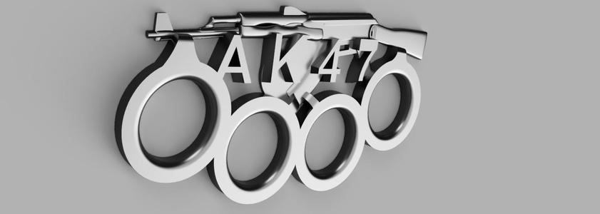 AK 47 Brass Knunkles Drawer Knob