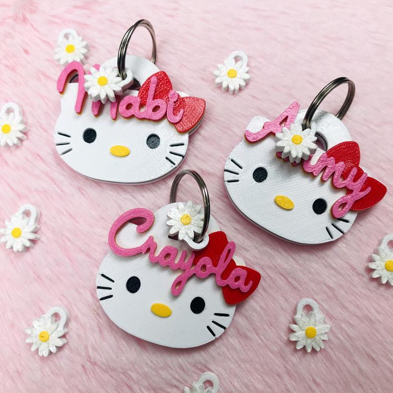 Hello Kitty dog ID tag keychain