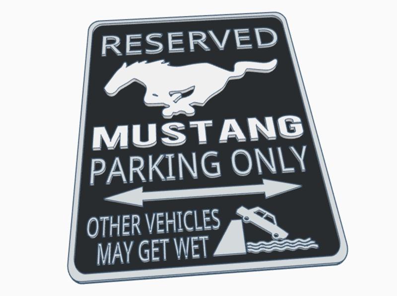 Ford Mustang GTR GT3 GT4 Dark Horse Parking Sign