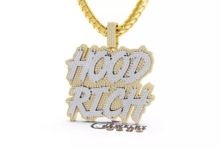 Custom Hood Rich Name Pendant - Name Plate - Hiphop Pendnat