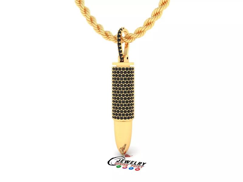 Custom Bullet Gun Diamond  Pendant - Bullet Ash Pendnat