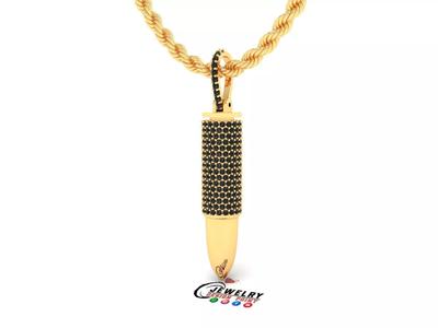 Custom Bullet Gun Diamond  Pendant - Bullet Ash Pendnat