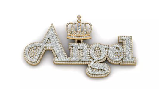 Custom Diamond Name Pendant ANGEL