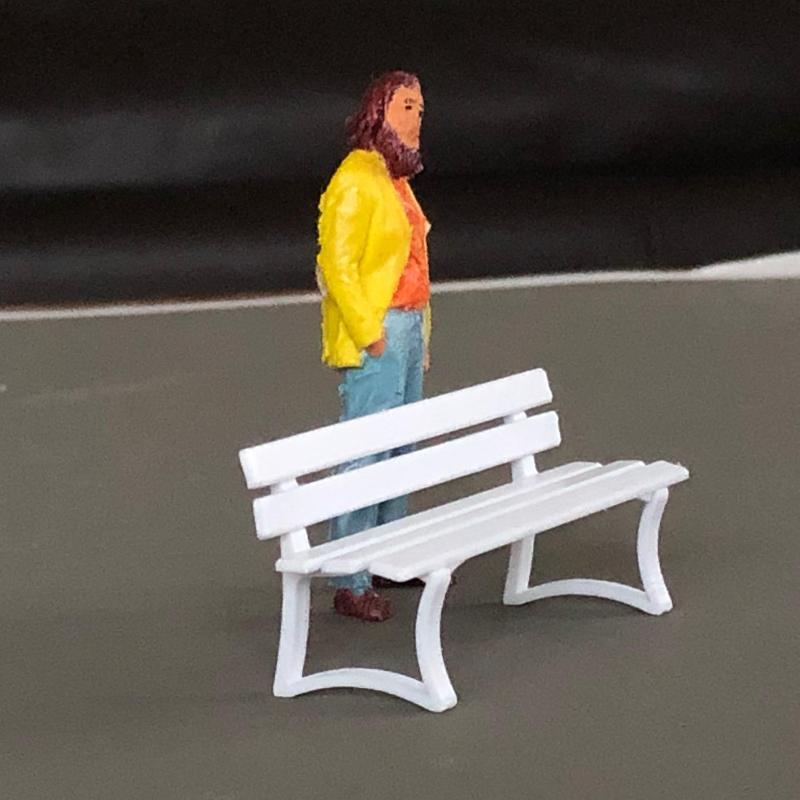 Public bench for Slot Racing 1/32 scale model / diorama Aromur