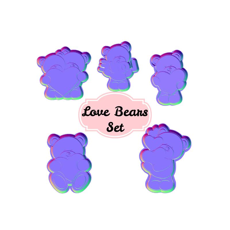 Valentine Bears Cookie Cutter Set of five