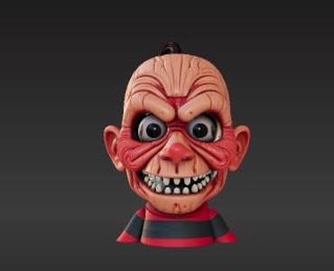 Burnt Scarred Face Mask Accessory for Art Toy Customization - Grotesque Cute Collectible Model